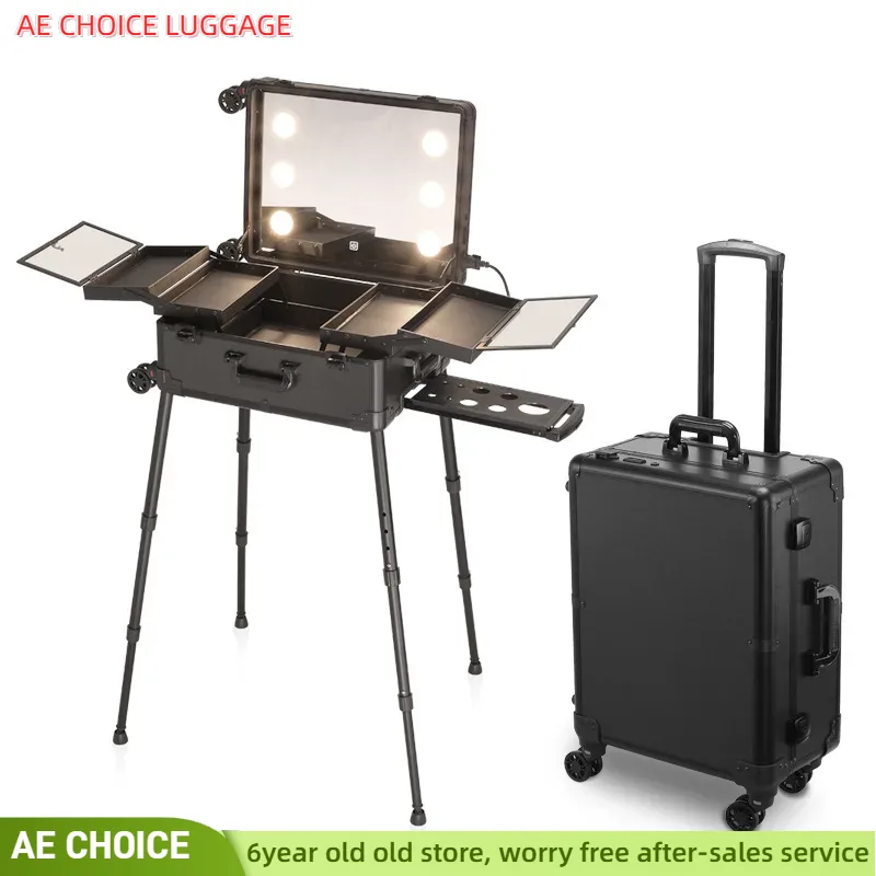 Beauty Makeup Trolley - Valise de Voyage Pliable pour Cosmétiques,