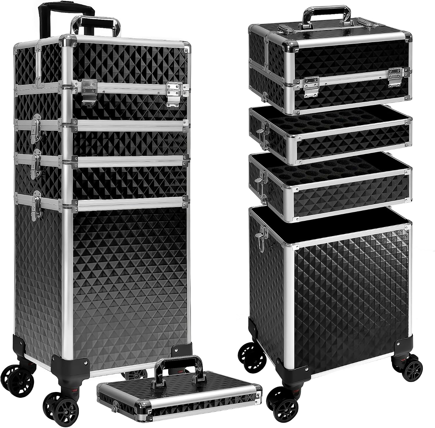 Beauty Makeup Trolley - Valise de maquillage à roulettes, boîte