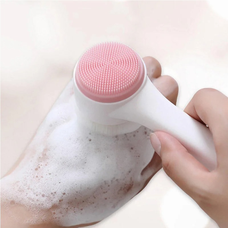 Electric Face Cleanser Brush - Brosse nettoyante faciale manuelle 3D double
