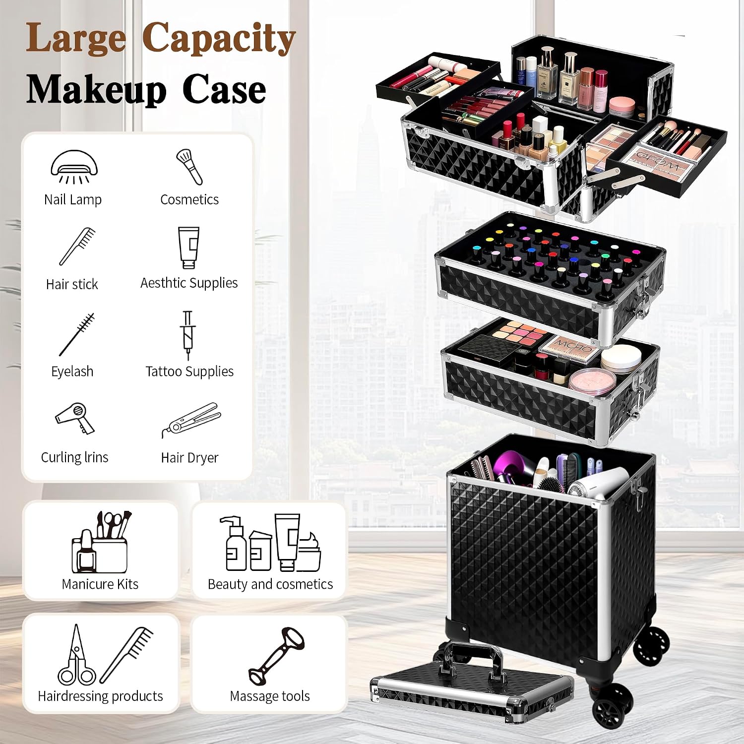 Valise de maquillage à roulett - Beauty Makeup Trolley avis et prix